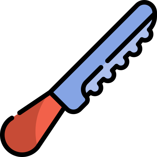cuchillo para el pan Kawaii Lineal color icono