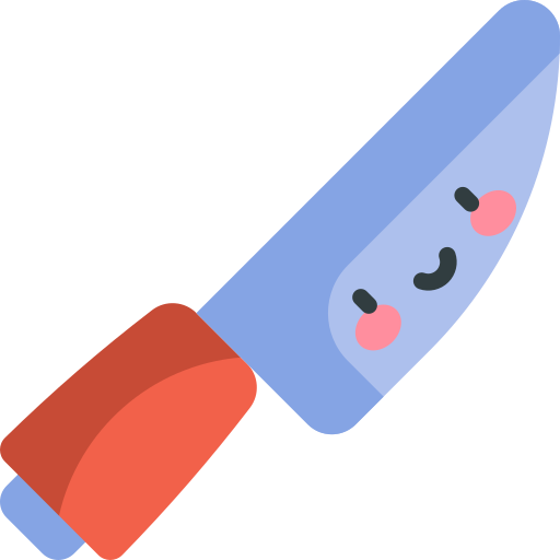 cuchillo de uso Kawaii Flat icono