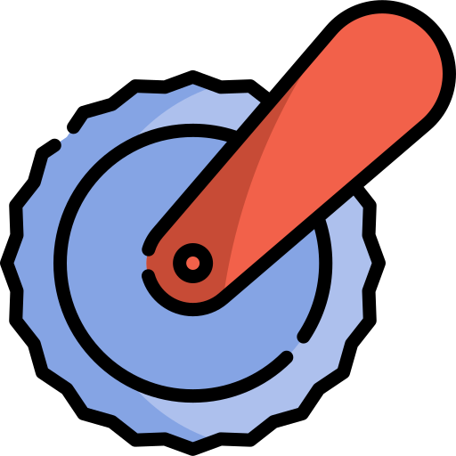Pizza cutter Kawaii Lineal color icon