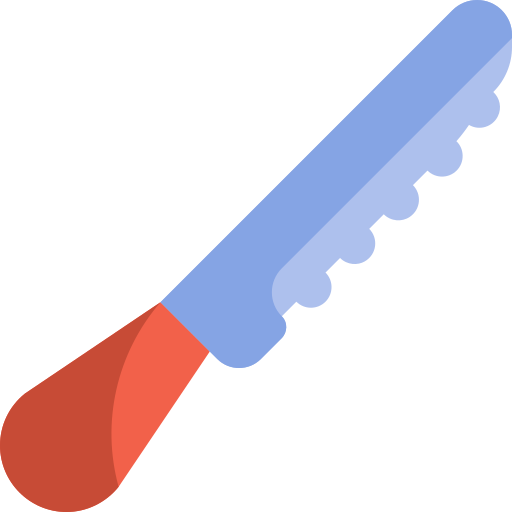 cuchillo para el pan Kawaii Flat icono