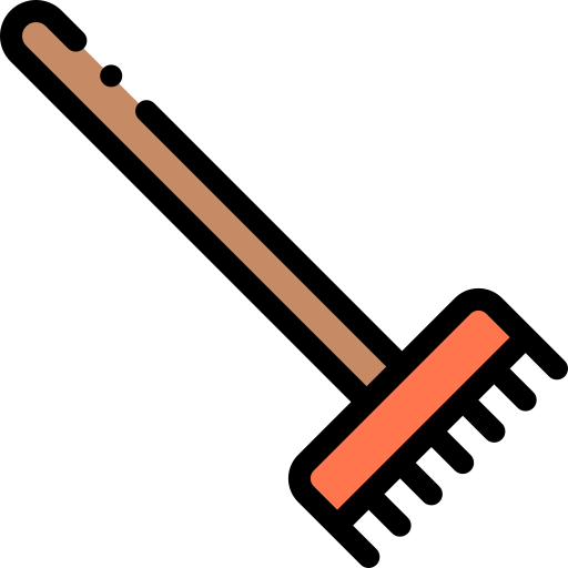 Rake Detailed Rounded Lineal color icon