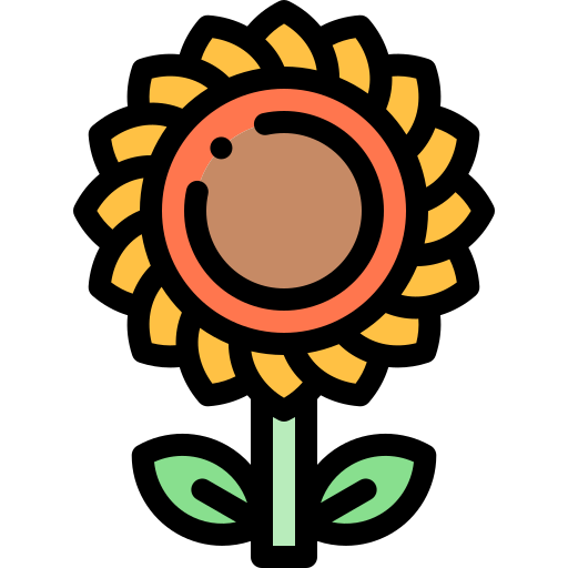 Sunflower Detailed Rounded Lineal color icon
