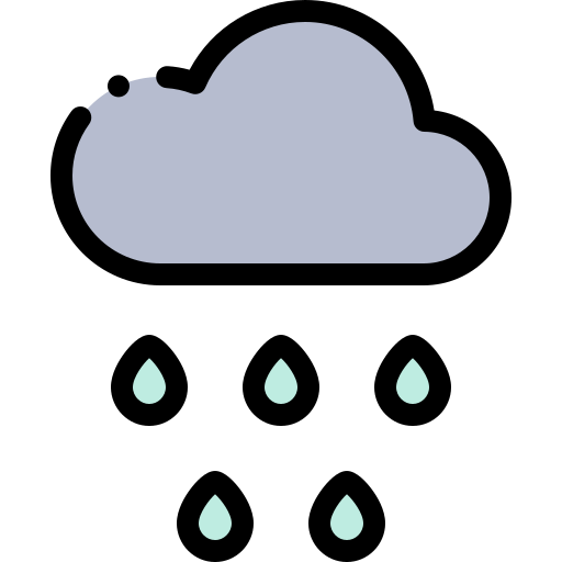 Rain Detailed Rounded Lineal color icon
