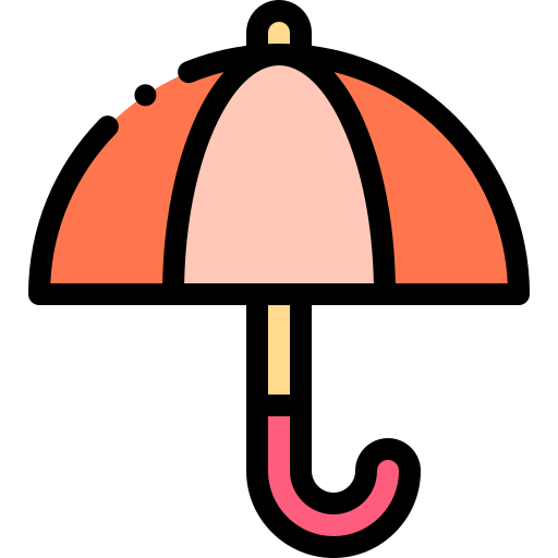傘 Detailed Rounded Lineal color icon