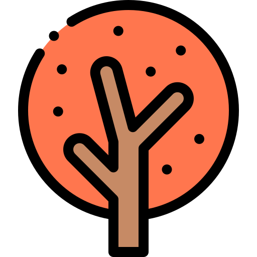 Tree Detailed Rounded Lineal color icon