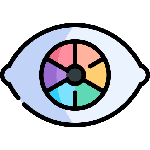 ojo Kawaii Lineal color icono