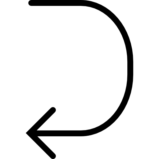 Curve left Arrow  icon