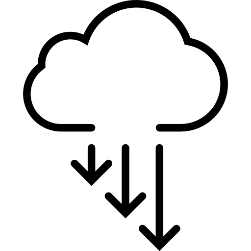 drei download-pfeile und computing cloud  icon