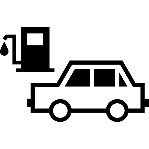 auto bij benzinestation  icoon