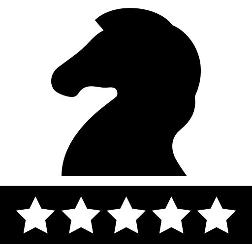 caballo de ajedrez con cinco estrellas  icono