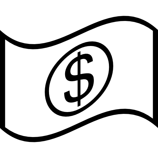 una banconota da un dollaro  icona