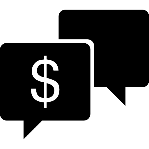 Speech bubble with dollar sign  icon