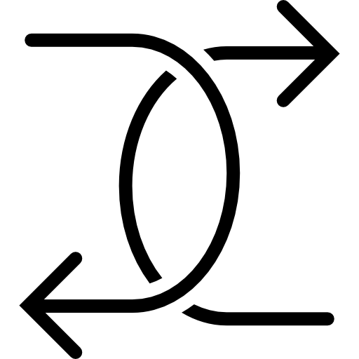 flechas giradas hacia la izquierda y hacia la derecha  icono