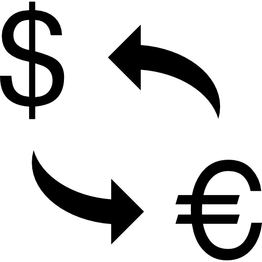 cambio dollaro euro  icona