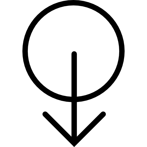 círculo con flecha hacia abajo  icono