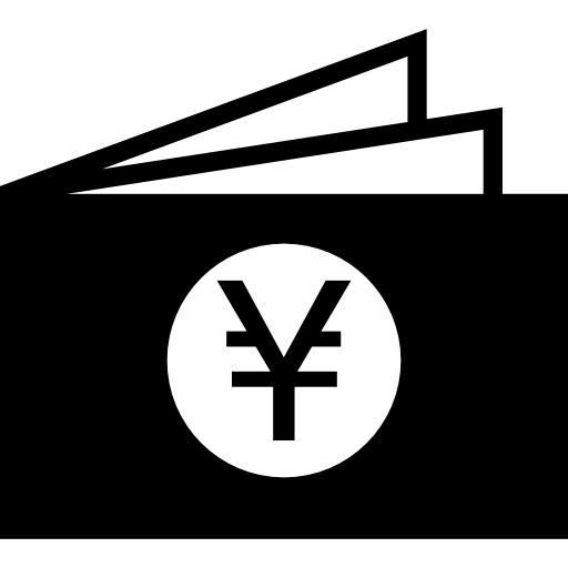 portafoglio di denaro in yen  icona