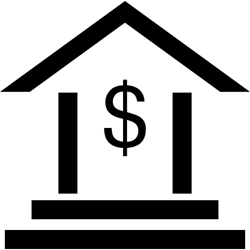 symbole du dollar et banque  Icône