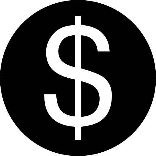 moneda de dólar grande  icono