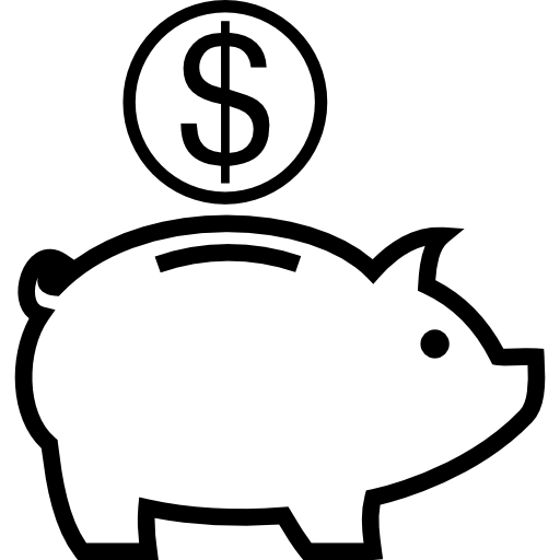 sparschwein mit dollarmünze  icon