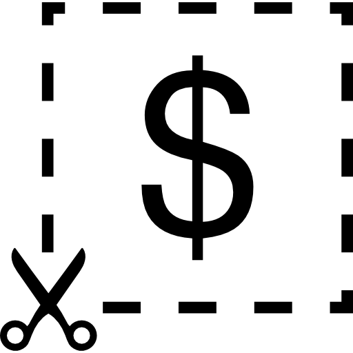 découper le symbole du dollar  Icône