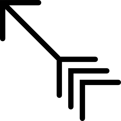 diagonale pijl naar links omhoog  icoon