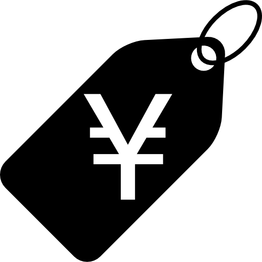 yen prijskaartje  icoon