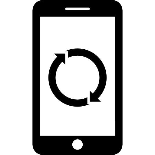 smartphone con flechas de recarga  icono