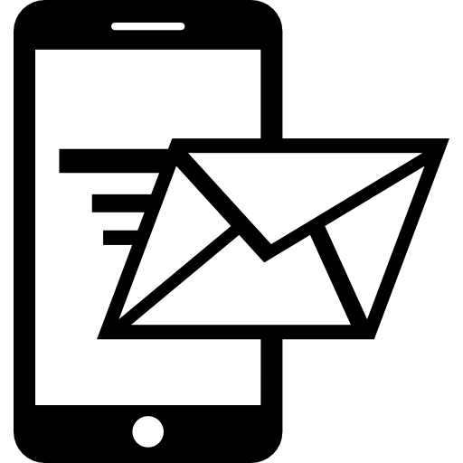 smartphone con correo electrónico  icono