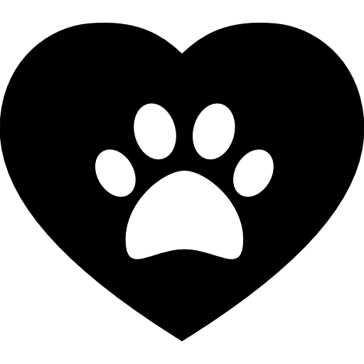 Dog pawprint on a heart  icon