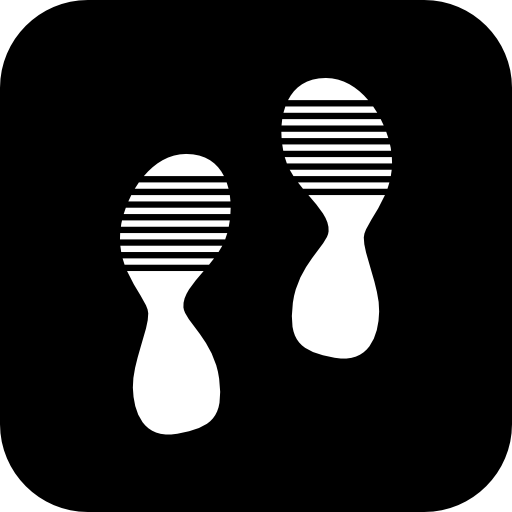 twee schoenafdrukken op een vierkant  icoon