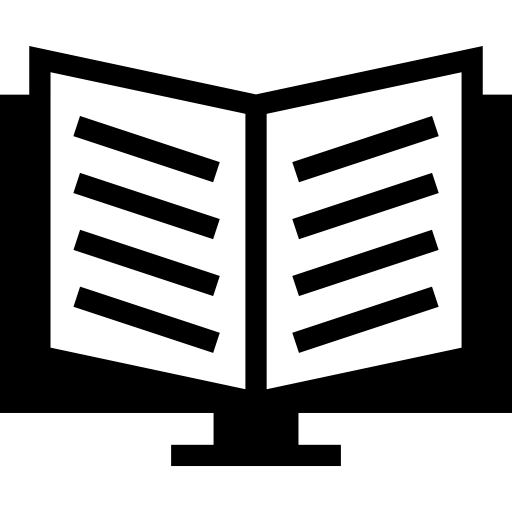 Book opened on a stand  icon