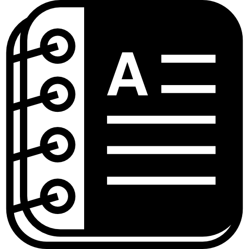 notitieboekje met tekstregels  icoon
