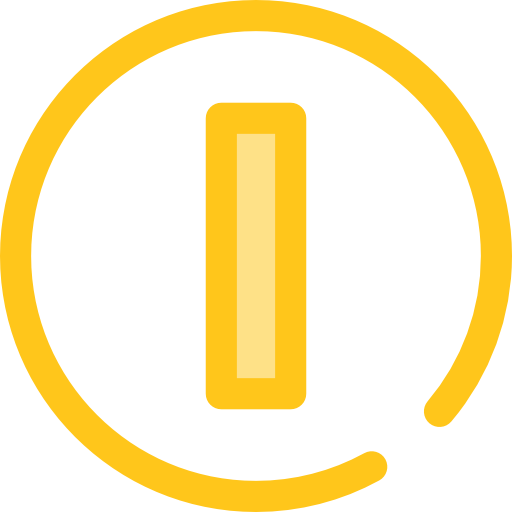 botón de encendido Monochrome Yellow icono