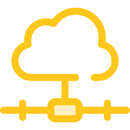 Cloud computing Monochrome Yellow icon