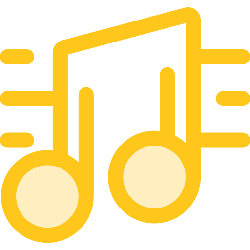 Music note Monochrome Yellow icon