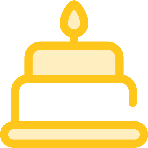 Birthday cake Monochrome Yellow icon