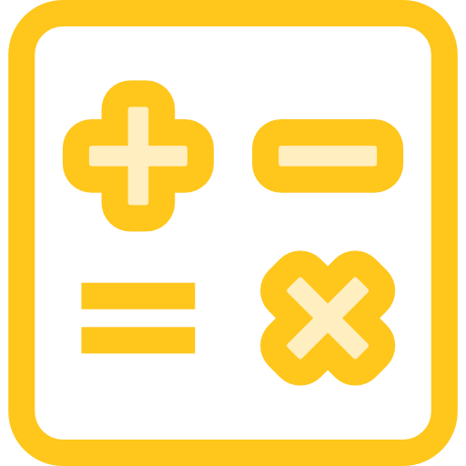 Calculator Monochrome Yellow icon