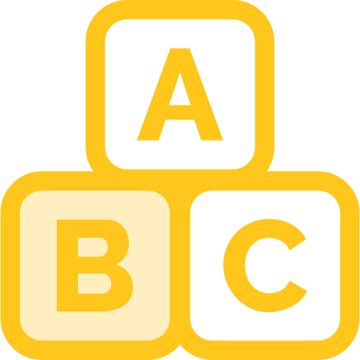 des lettres Monochrome Yellow Icône