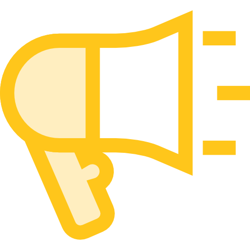 Megaphone Monochrome Yellow icon
