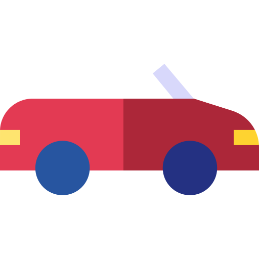 coche descapotable Basic Straight Flat icono