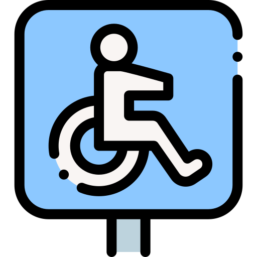 wózek inwalidzki Detailed Rounded Lineal color ikona