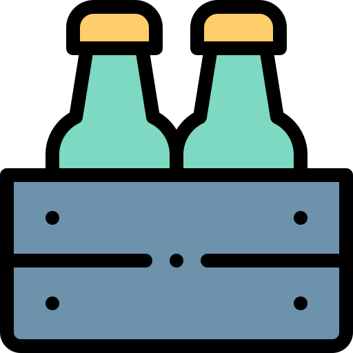 caja de cerveza Detailed Rounded Lineal color icono