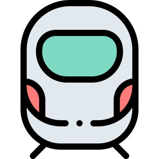 tren Detailed Rounded Lineal color icono