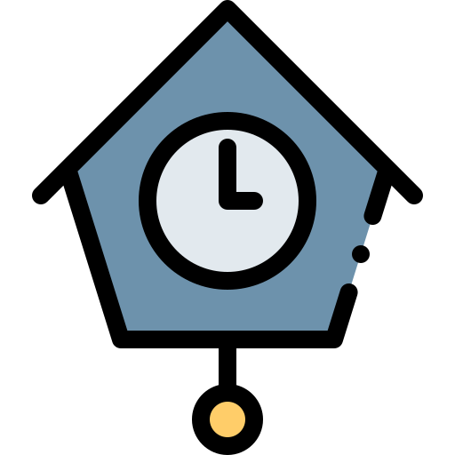 часы с кукушкой Detailed Rounded Lineal color иконка