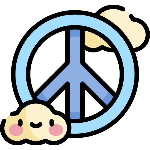 vredessymbool Kawaii Lineal color icoon
