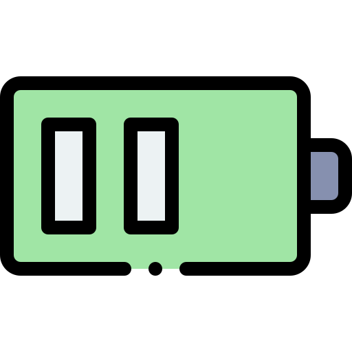 niski poziom baterii Detailed Rounded Lineal color ikona