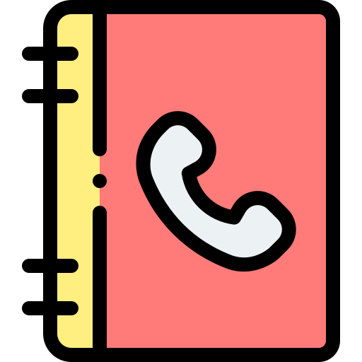 전화 번호부 Detailed Rounded Lineal color icon