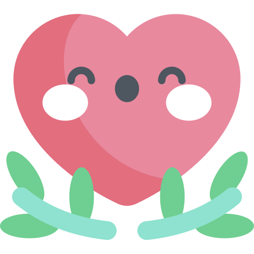 corazón Kawaii Flat icono