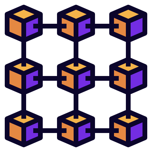 blockchain Becris Lineal color icono