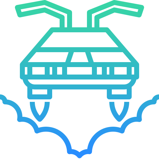 Flying car Winnievizence Outline gradient icon